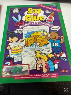Super Duper Publications Say & Glue Phonology & Artic Fun Sheets Speech Therapy